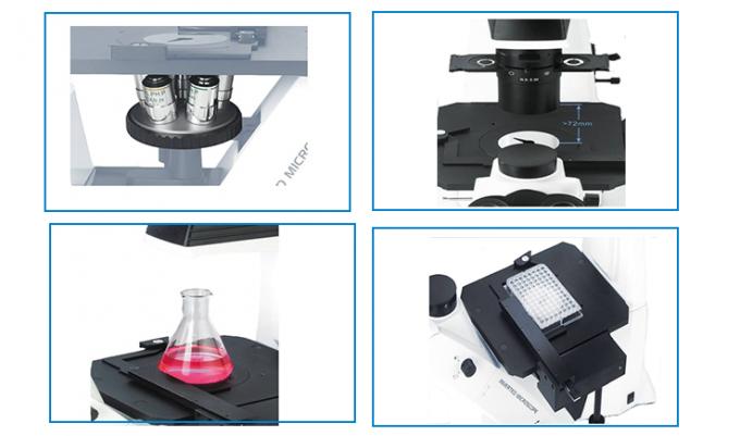 Inverted Stand Trinocular Biological Microscope , Trinocular Inverted Microscope